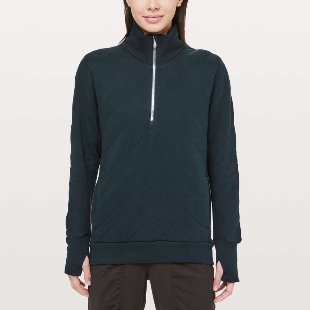 Lululemon Forever quilted pull over sweatshirt/jacket